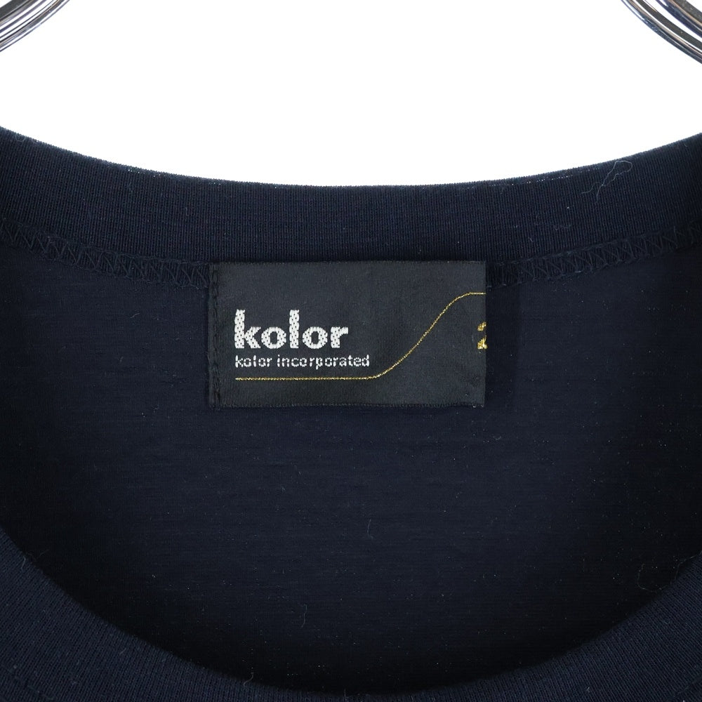 kolor(カラー) ロゴプリント ドローコード クルーネック半袖Tシャツ 25SCM-T18216S-A ブラック