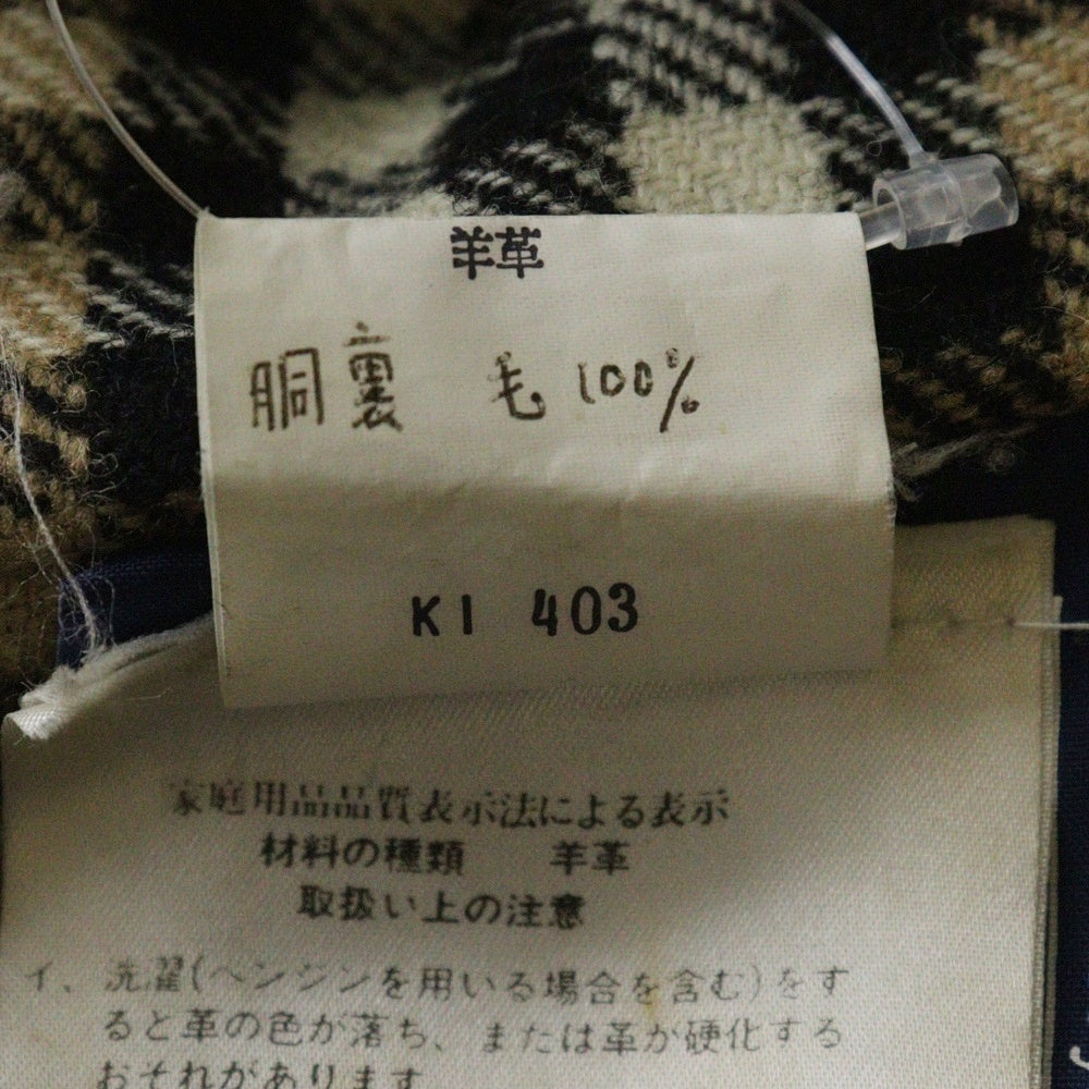 BURBERRYS(バーバリーズ) 裏地バーバリーチェック レザーロングコート ブラック WZ009-109-09
