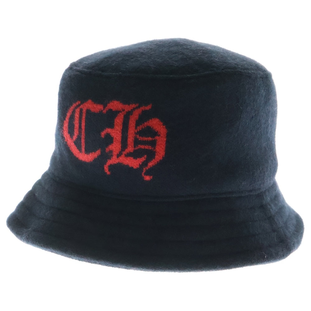 CHROME HEARTS(クロムハーツ) Cashmere Bucket Hat CHロゴ スクロールラベルパッチ付き カシミヤ バケットハット ブラック
