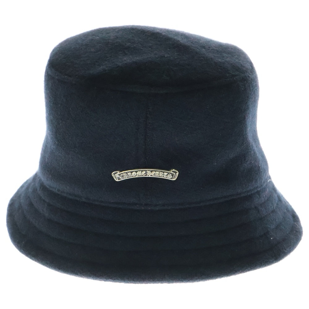 CHROME HEARTS(クロムハーツ) Cashmere Bucket Hat CHロゴ スクロールラベルパッチ付き カシミヤ バケットハット ブラック