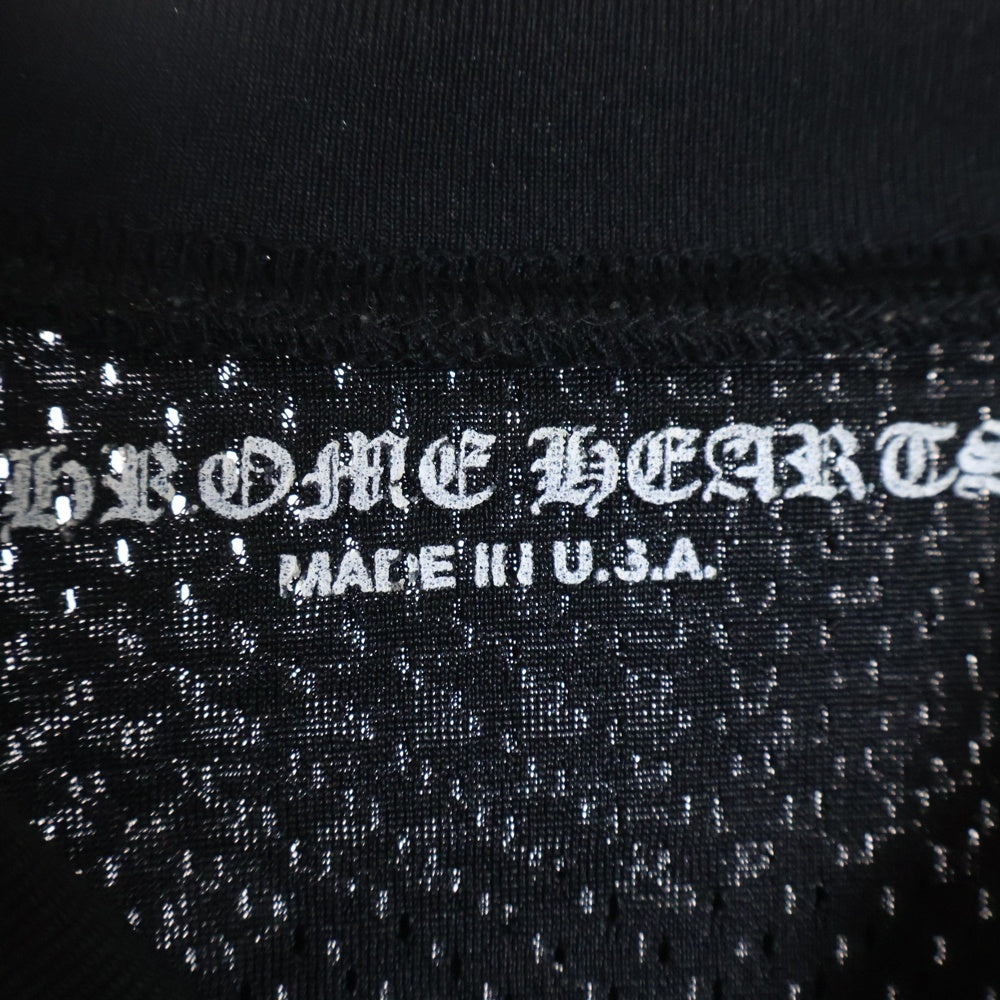 CHROME HEARTS(クロムハーツ) MESH WARM UP JERSEY メッシュ バーシティー ジャージー CHプリントメッシュ 長袖Tシャツカットソー ブラック