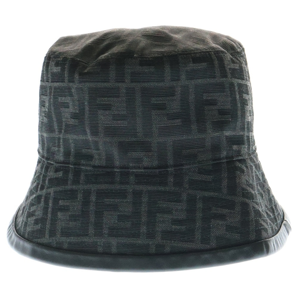 FENDI(フェンディ) ズッカ柄 FFロゴ バケットハット 帽子 ブラック 65069990