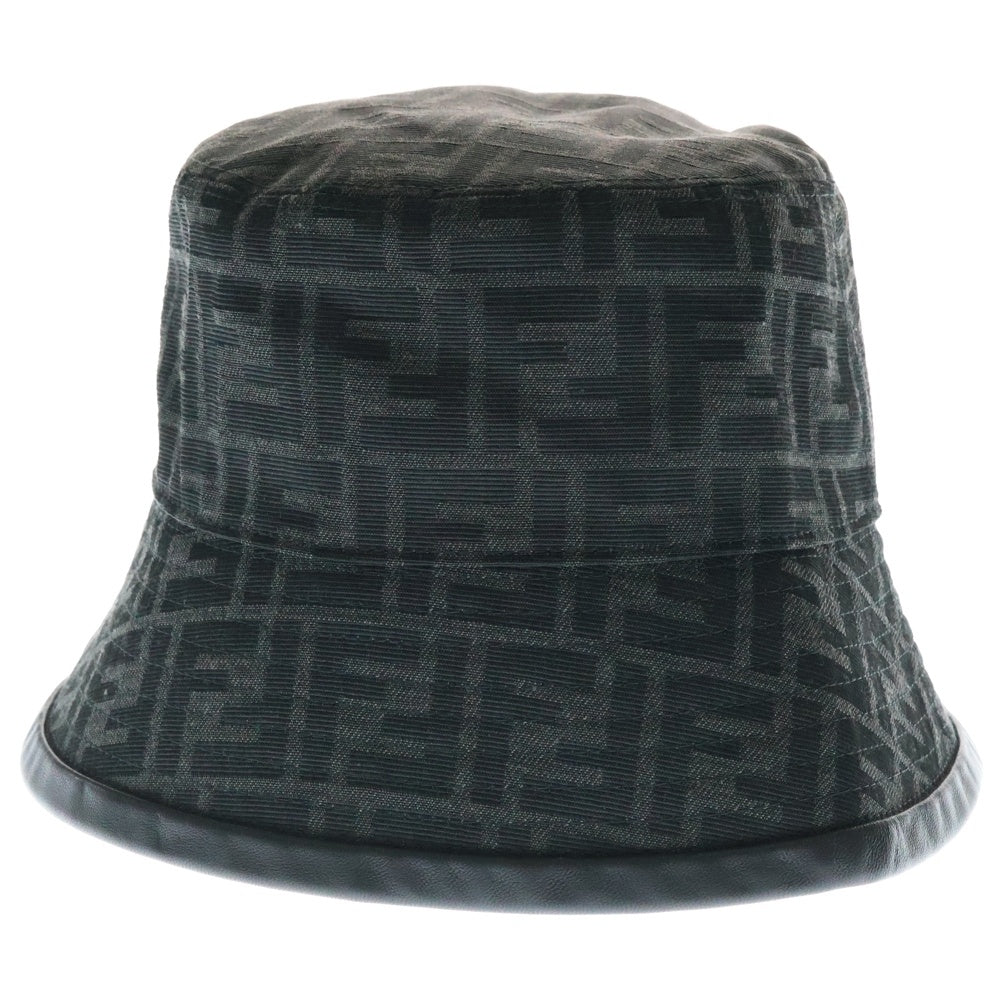 FENDI(フェンディ) ズッカ柄 FFロゴ バケットハット 帽子 ブラック 65069990