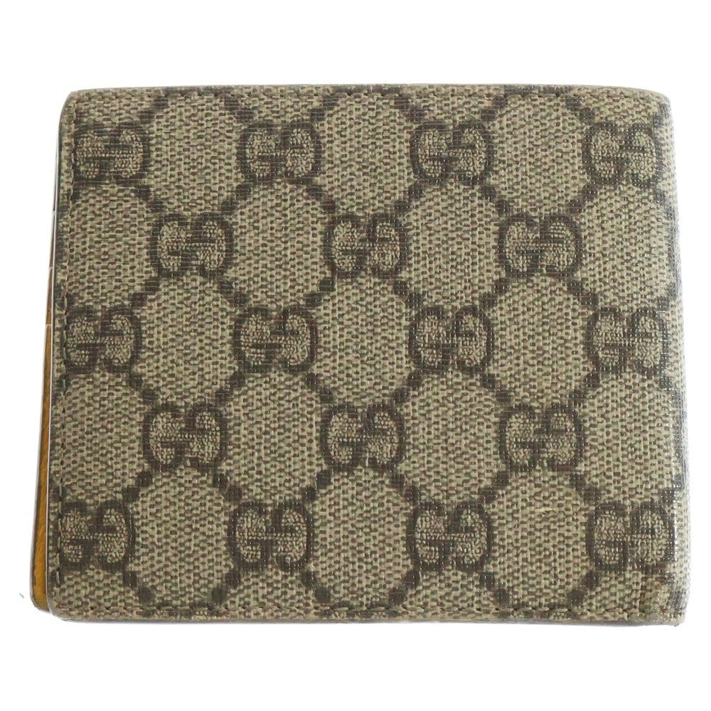 GUCCI(グッチ) GGスプリーム タイガー 二つ折り財布 ウォレット ブラウン