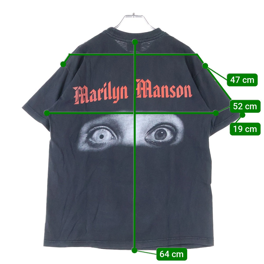 VINTAGE(ヴィンテージ) 90S MARILYN MANSON FACE TEE BOOTLEG ブートレグ マリリンマンソン フェイス 両面プリント クルーネック 半袖Tシャツ カットソー