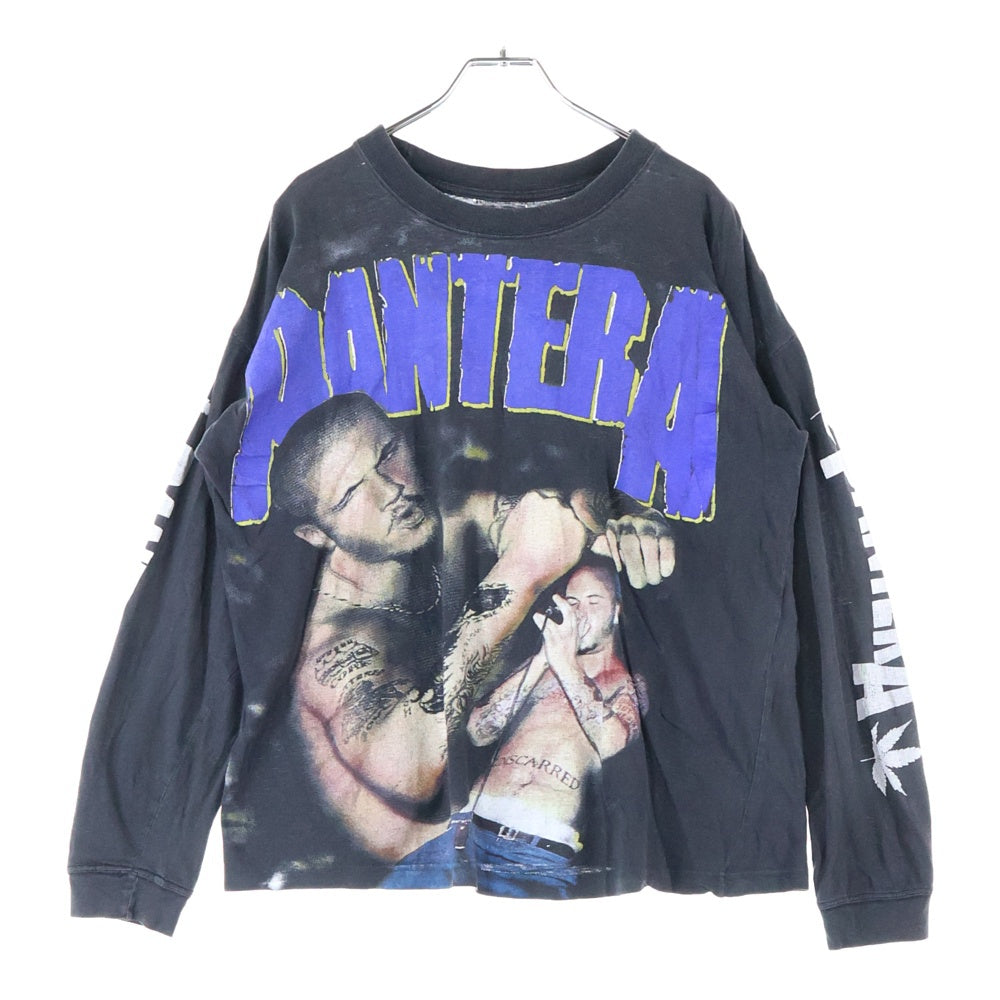 VINTAGE(ヴィンテージ) PANTERA パンテラ プリントロゴ クルーネック長袖カットソー ブラック