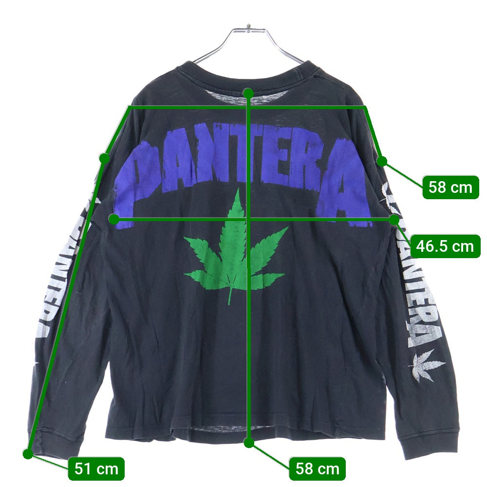 VINTAGE(ヴィンテージ) PANTERA パンテラ プリントロゴ クルーネック長袖カットソー ブラック
