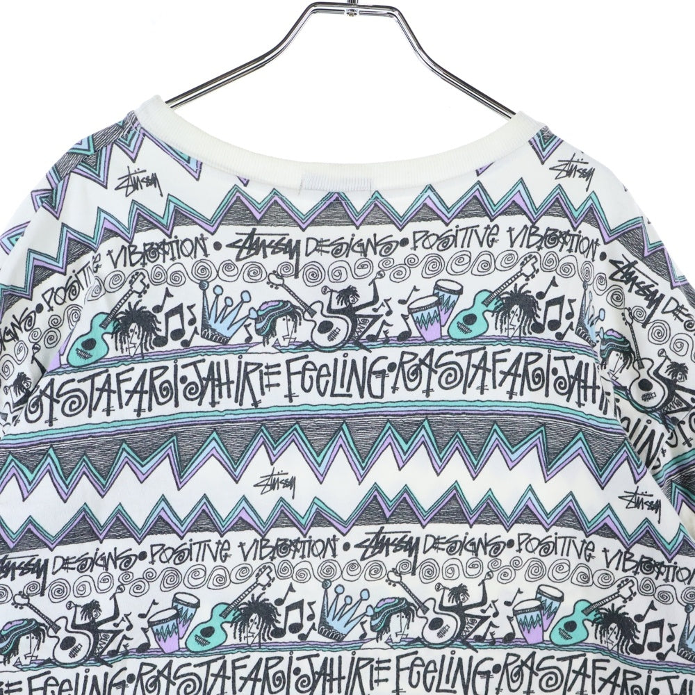 STUSSY(ステューシー) 80s OLD STUSSY オールドステューシー 総柄 ポケットクルーネック半袖カットソー マルチカラー