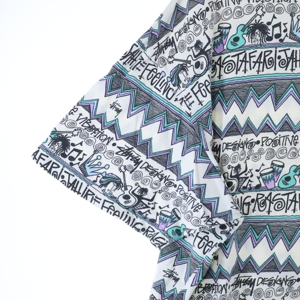 STUSSY(ステューシー) 80s OLD STUSSY オールドステューシー 総柄 ポケットクルーネック半袖カットソー マルチカラー