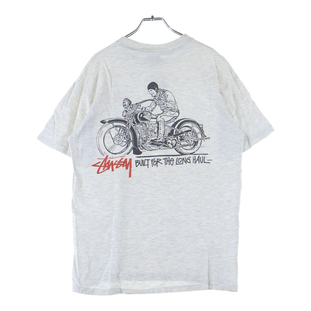 STUSSY(ステューシー) 80s OLD STUSSY オールドステューシー ロゴプリント クルーネック半袖カットソー グレー