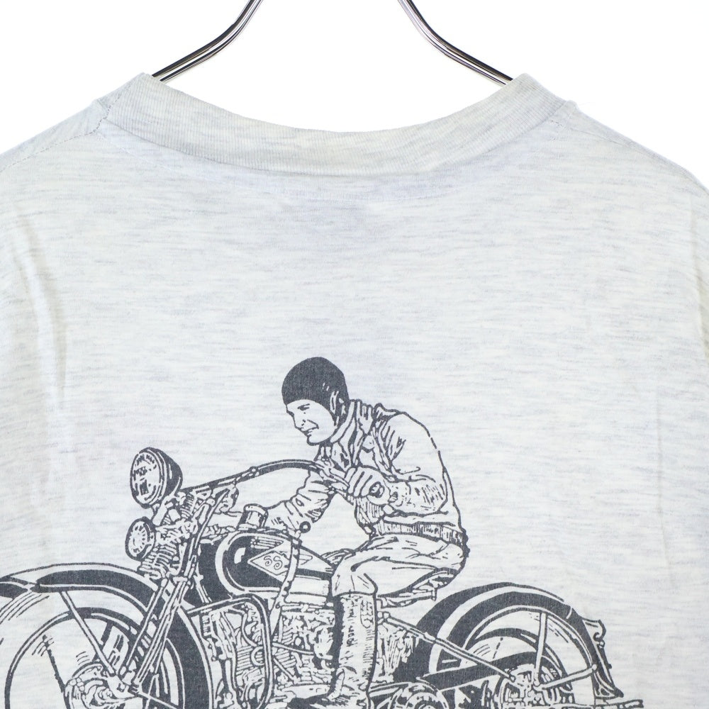 STUSSY(ステューシー) 80s OLD STUSSY オールドステューシー ロゴプリント クルーネック半袖カットソー グレー