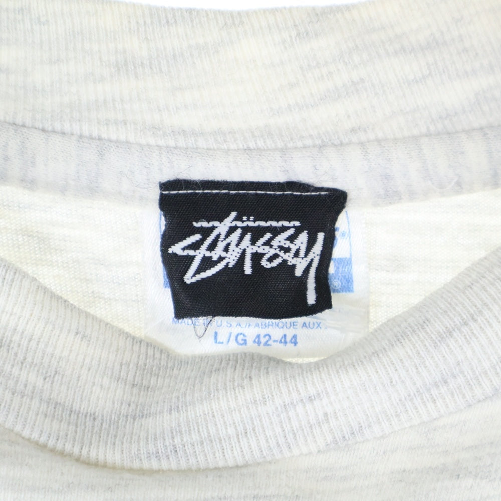 STUSSY(ステューシー) 80s OLD STUSSY オールドステューシー ロゴプリント クルーネック半袖カットソー グレー