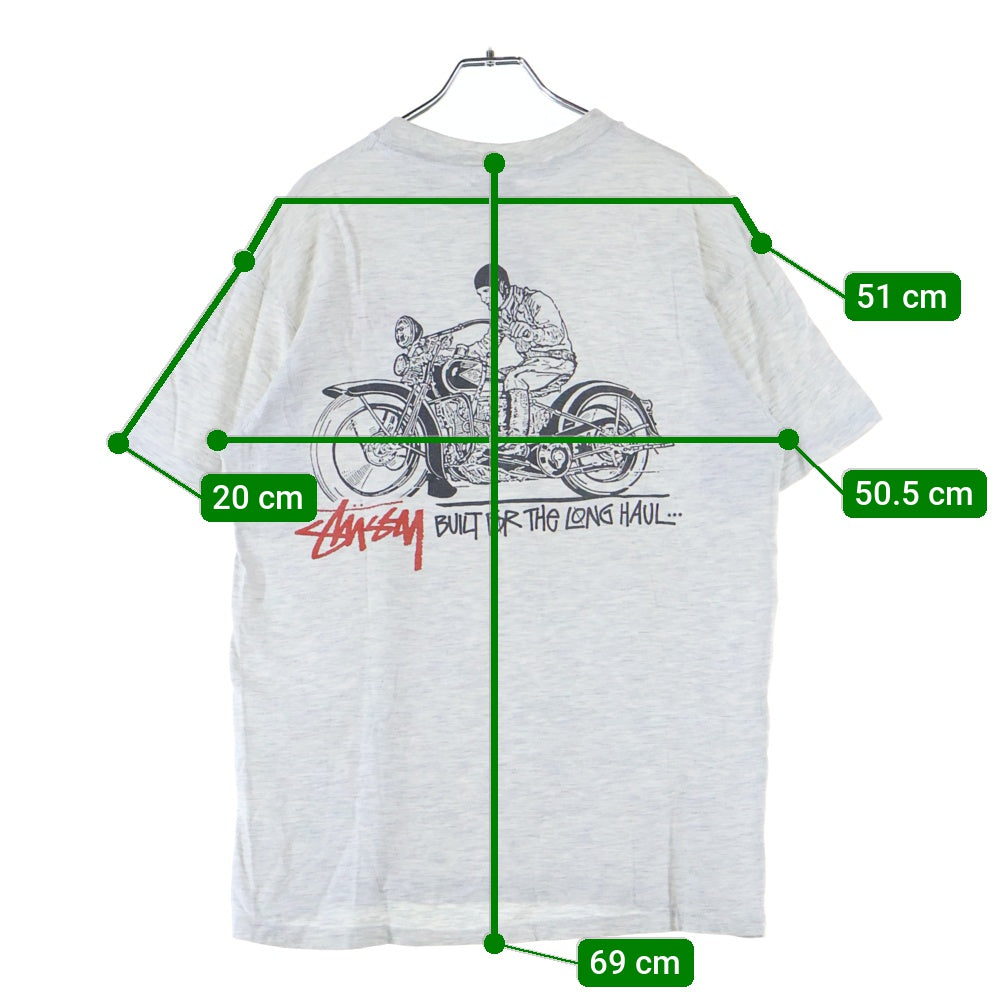 STUSSY(ステューシー) 80s OLD STUSSY オールドステューシー ロゴプリント クルーネック半袖カットソー グレー