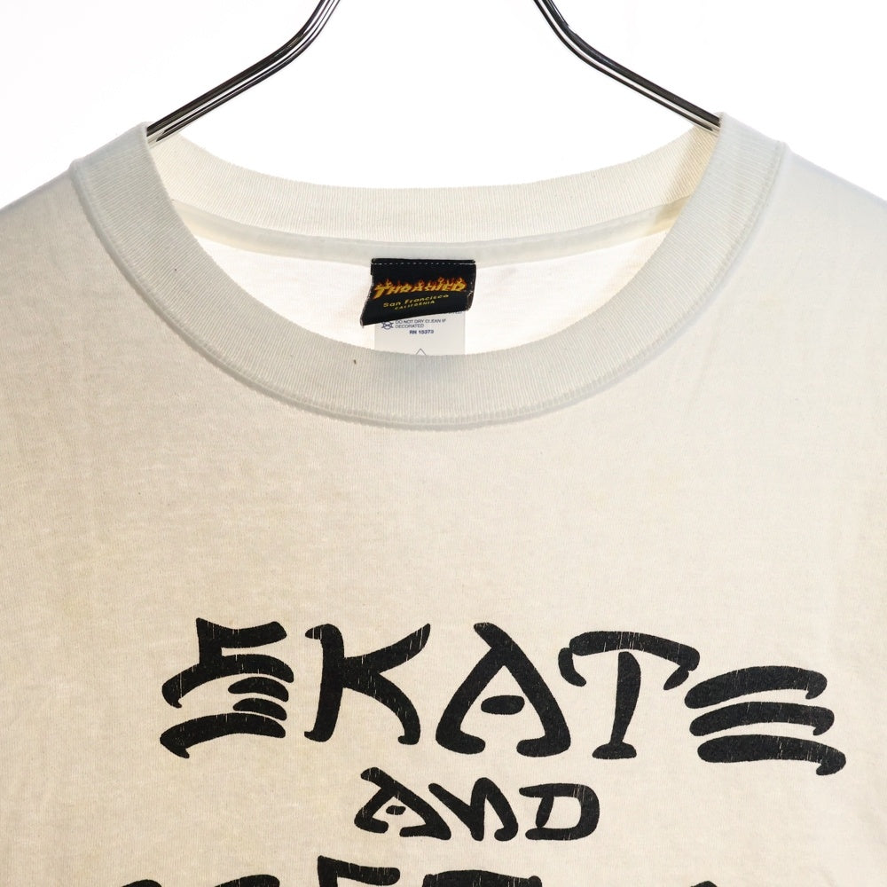 THRASHER(スラッシャー) SKATE&DESTROY スケートアンドデストロイプリント クルーネック半袖カットソー ホワイト