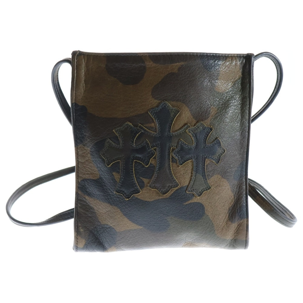 CHROME HEARTS(クロムハーツ) SQ PKT スクエアポケット 3セメタリークロス スクロールラベル ショルダーバッグ カモフラージュ