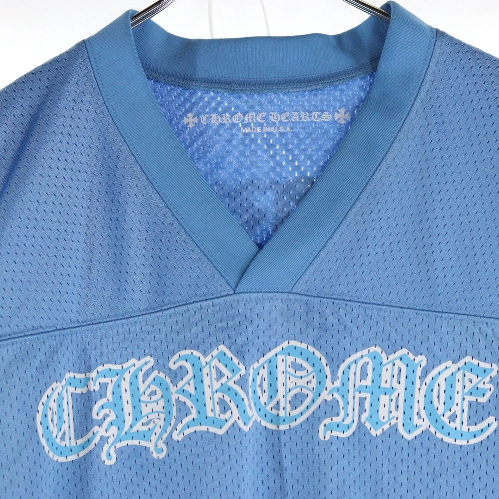 CHROME HEARTS(クロムハーツ) MESH WARM UP JERSEY TEE CHプリントメッシュ半袖Tシャツ ブルー