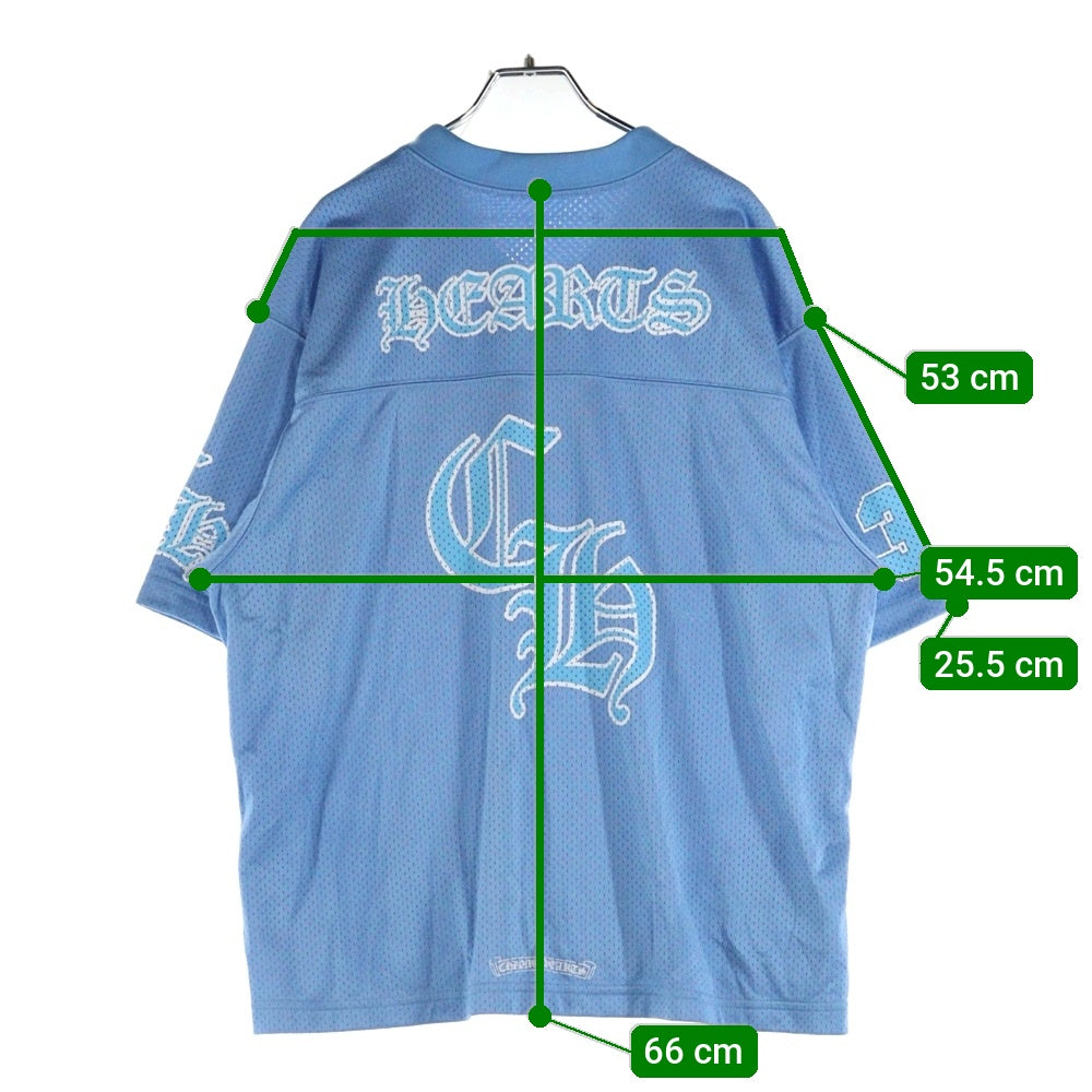 CHROME HEARTS(クロムハーツ) MESH WARM UP JERSEY TEE CHプリントメッシュ半袖Tシャツ ブルー
