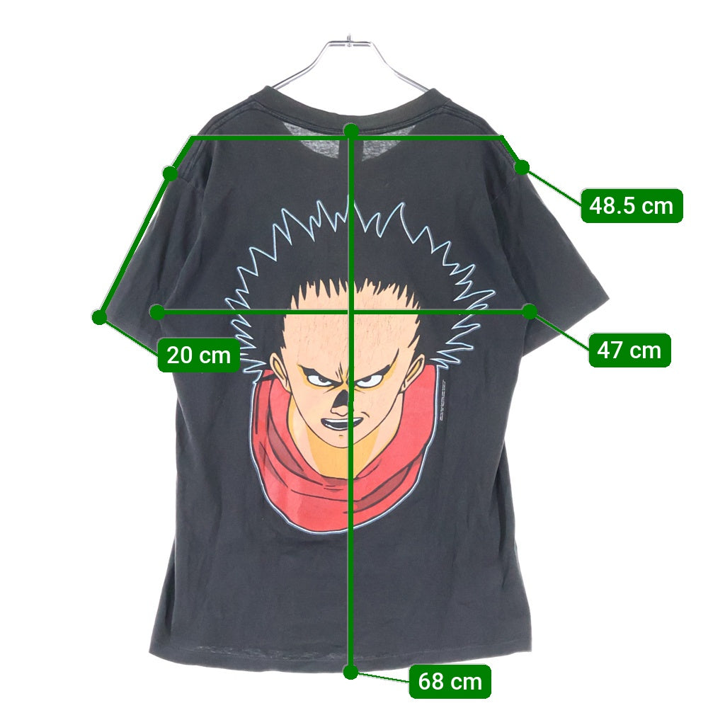 VINTAGE(ヴィンテージ) 90s AKIRA 1988 鉄雄 TEE FASHION VICTIM アキラ ファッションヴィクティム アニメ 両面プリント半袖Tシャツ ブラック
