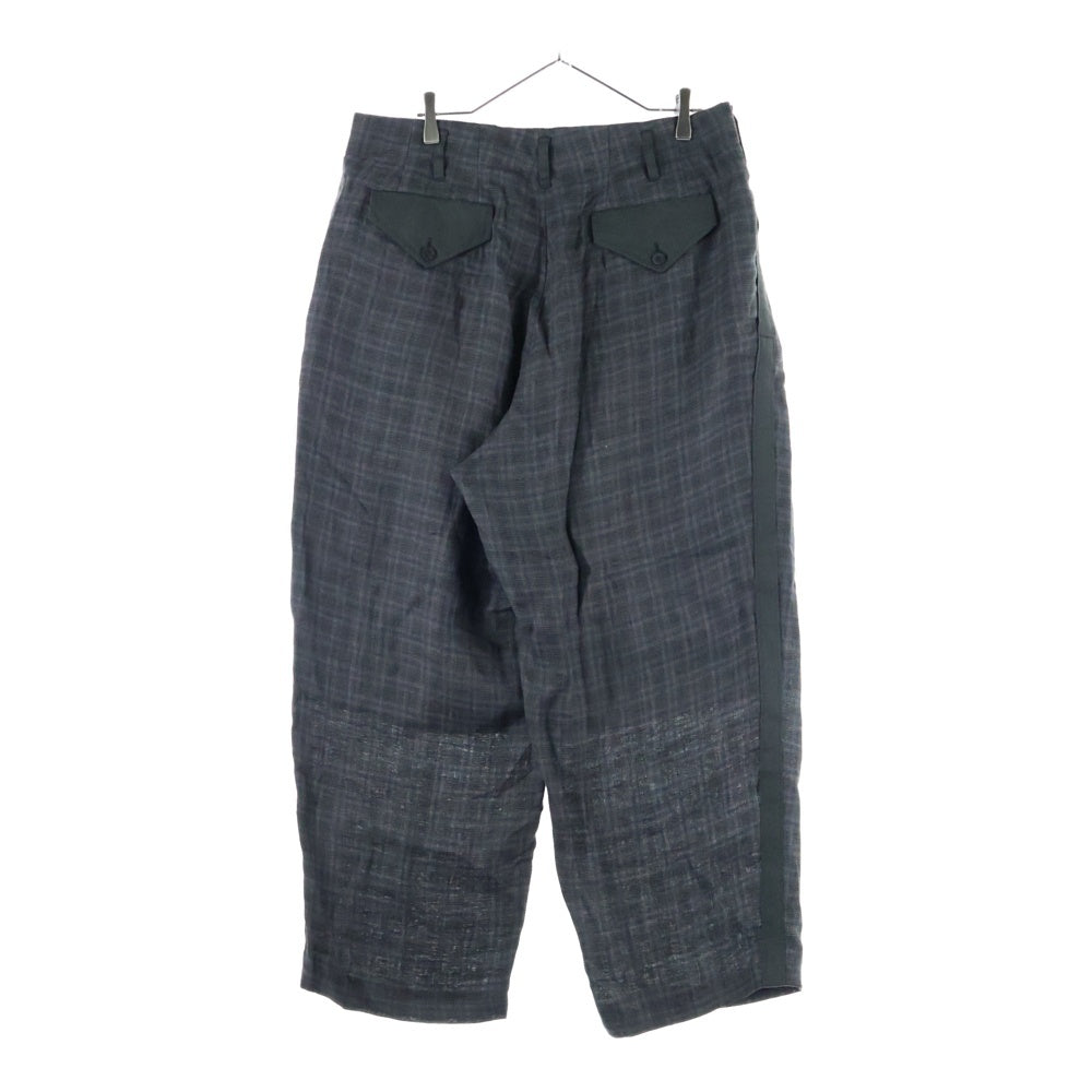 Y's for men(ワイズフォーメン) LINEN TWILL PLAID PANTS リネン ツイルチェックパンツ カーキ MS-P26-316