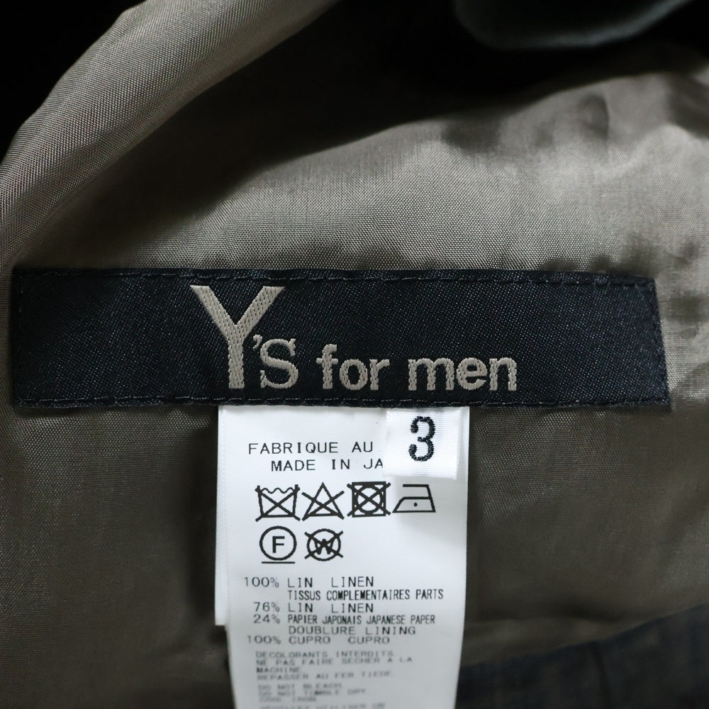 Y's for men(ワイズフォーメン) LINEN TWILL PLAID PANTS リネン ツイルチェックパンツ カーキ MS-P26-316