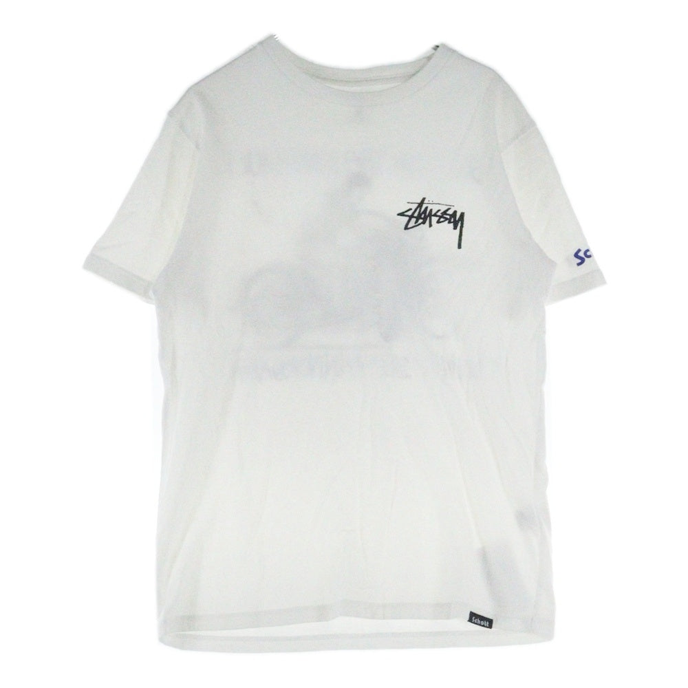 STUSSY(ステューシー) ×SCHOTT BULIT FOR THE LONG HAUL 100周年 ビルト フォー ザ ロング・ホール クルーネック半袖カットソー ホワイト 3133052