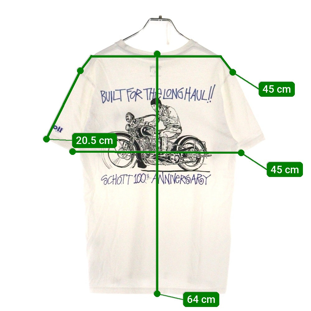 STUSSY(ステューシー) ×SCHOTT BULIT FOR THE LONG HAUL 100周年 ビルト フォー ザ ロング・ホール クルーネック半袖カットソー ホワイト 3133052
