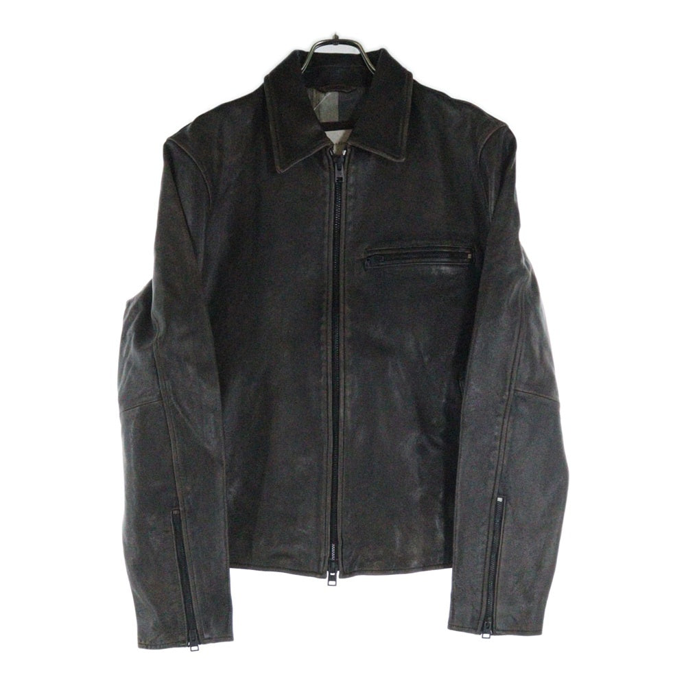 BANANA REPUBLIC(バナナリパブリック) シングル ジップアップレザー ライダースジャケット ブラウン
