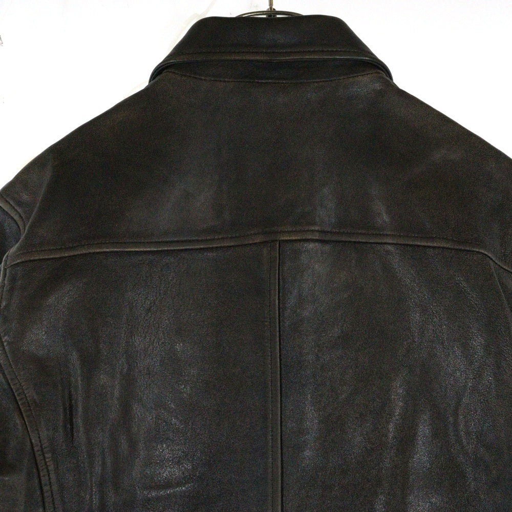 BANANA REPUBLIC(バナナリパブリック) シングル ジップアップレザー ライダースジャケット ブラウン