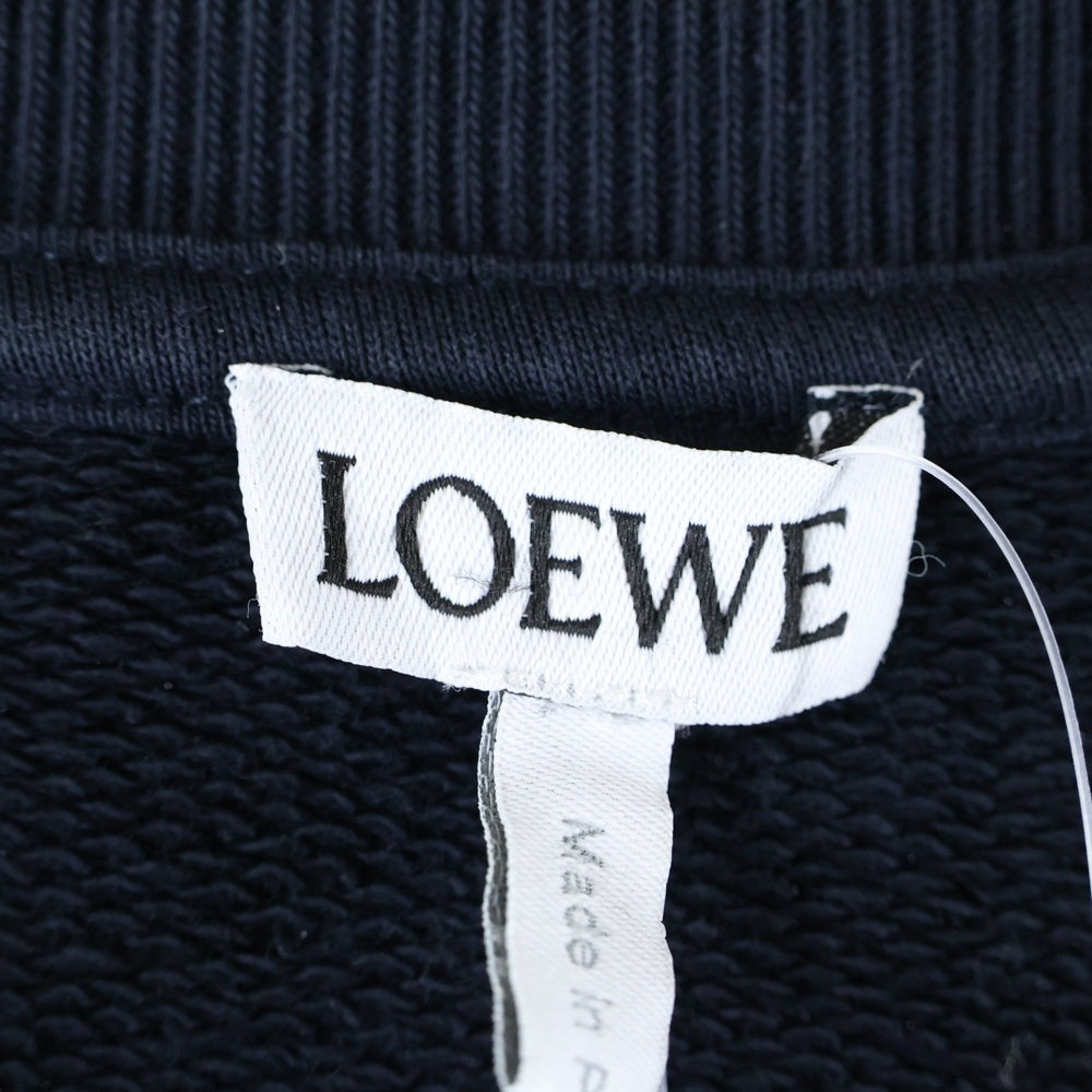 LOEWE(ロエベ) アナグラム ロゴ刺繍 クルーネックスウェットトレーナー ネイビー H526Y24J07
