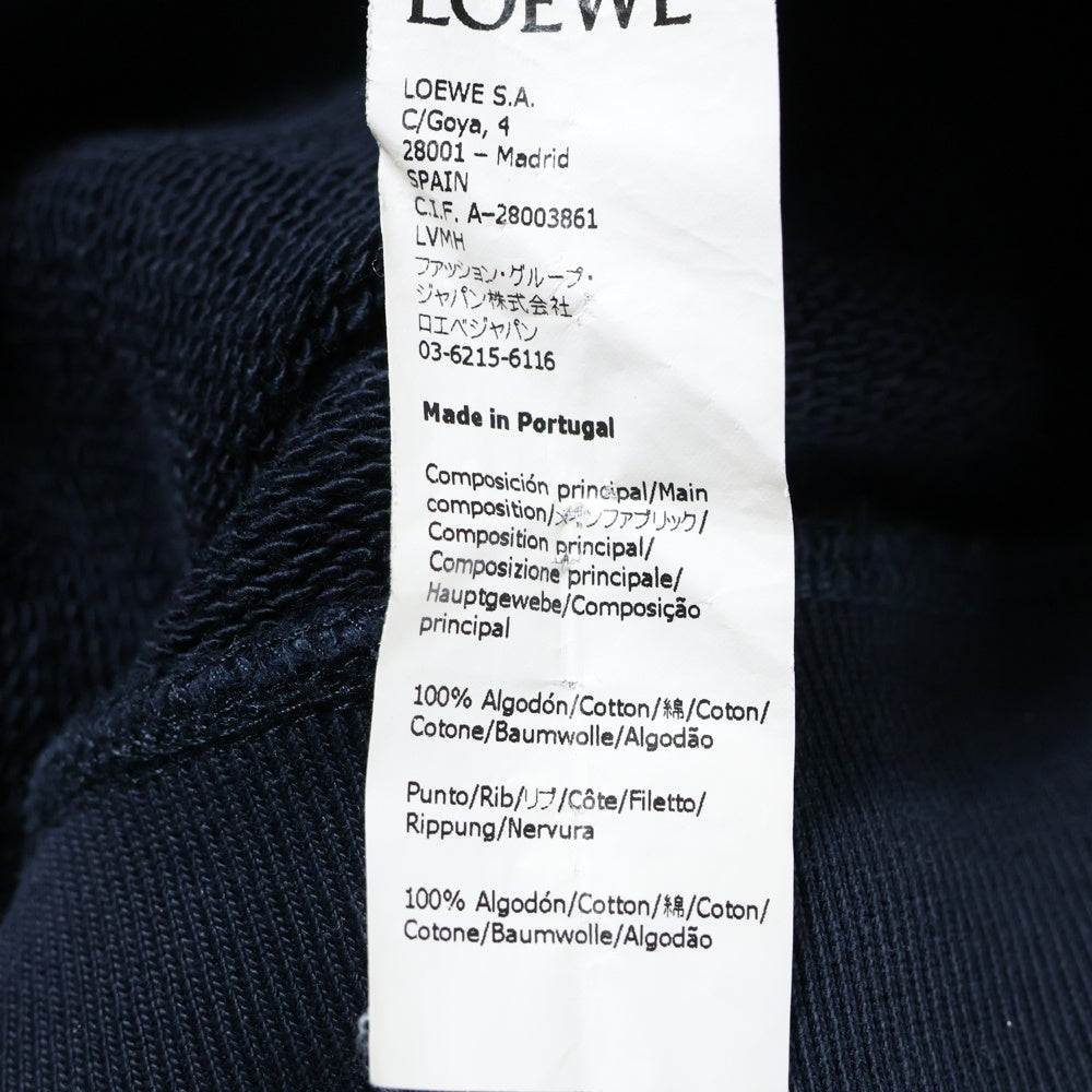 LOEWE(ロエベ) アナグラム ロゴ刺繍 クルーネックスウェットトレーナー ネイビー H526Y24J07