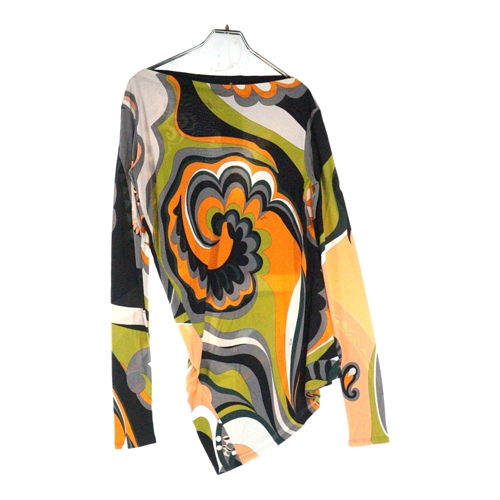 EMILIO PUCCI(エミリオプッチ) 総柄 アシメントリー 長袖ワンピース マルチ レディース
