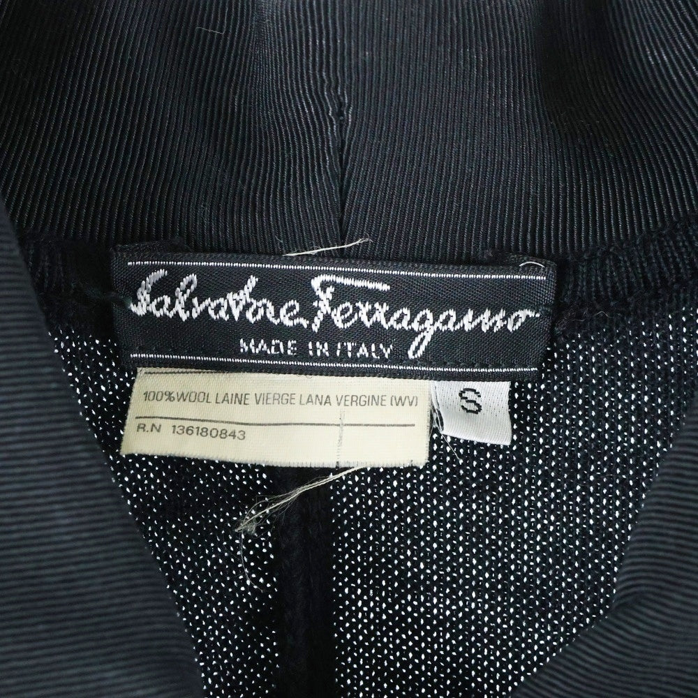 Salvatore Ferragamo(サルヴァトーレ フェラガモ) 襟付き ニットロングカーディガン ブラック レディース