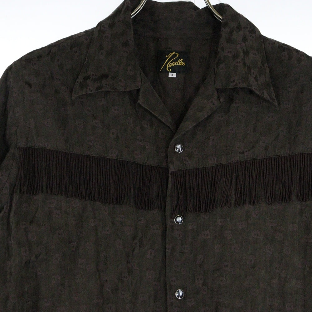 Needles(ニードルス) Fringe Open Collar Shirt Dress フリンジオープンカラー シャツワンピース QV268 ブラウン