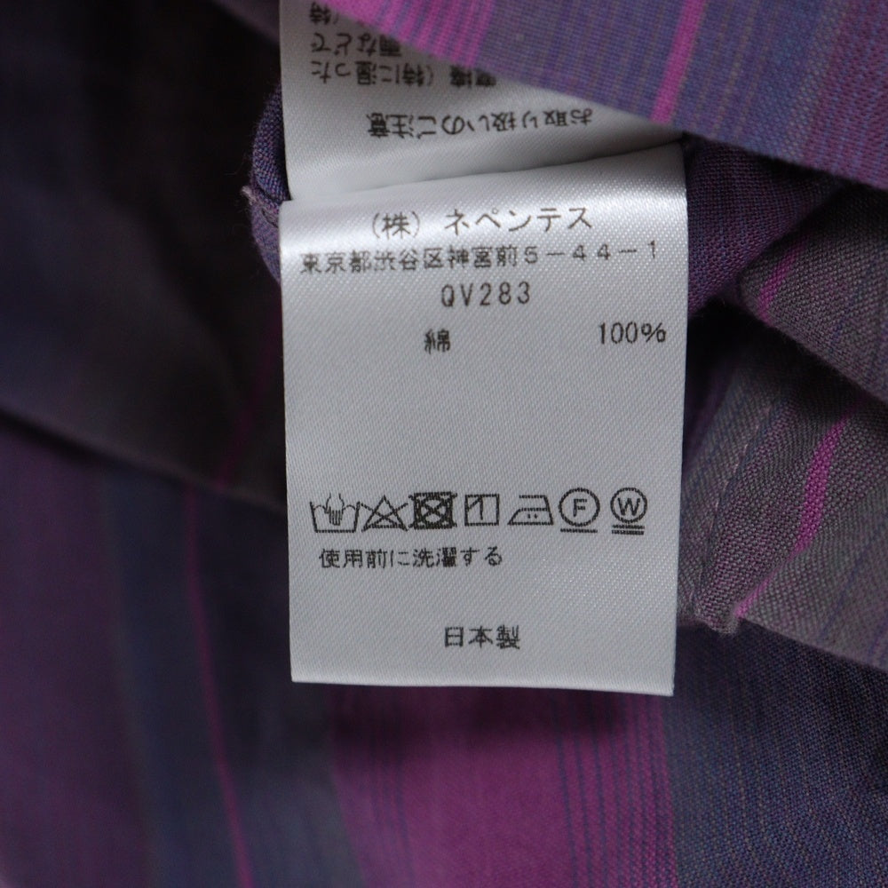 Needles(ニードルス) Ascot Collar Drees ストライプ マルチカラー シャツワンピース QV283 マルチ