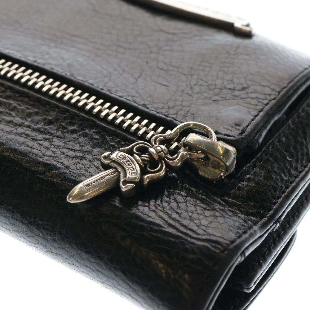 CHROME HEARTS(クロムハーツ) WAVE MINI ウェーブミニ レザーウォレット 財布 ブラック BCA373