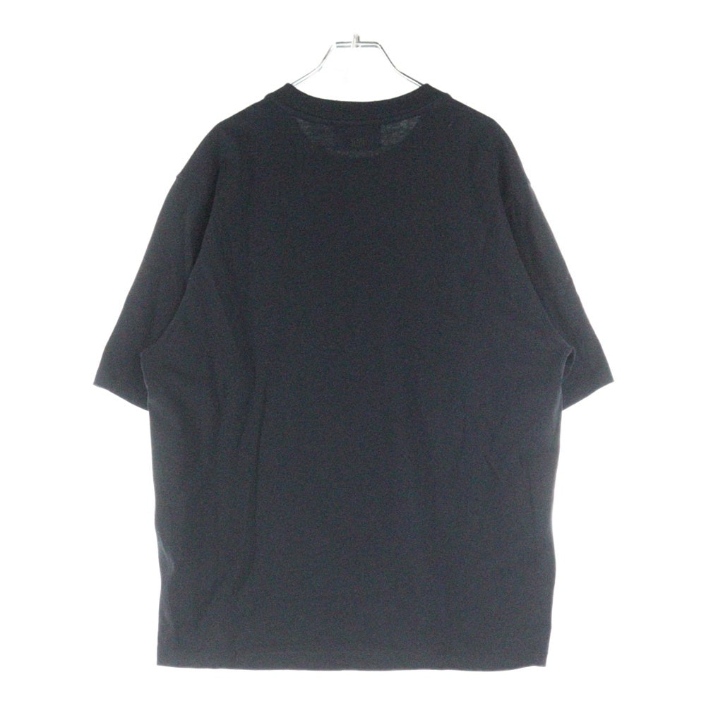 AMI Alexandre Mattiussi(アミアレクサンドルマテュッシ) Heavy Cotton T-Shirt ロゴ刺繍 クルーネック半袖カットソー ブラック UTS341.726