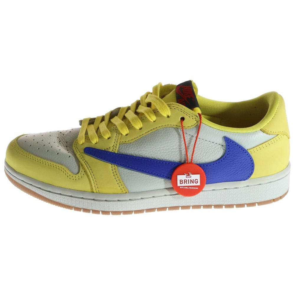NIKE(ナイキ) ×TRAVIS SCOTT WMNS AIR JORDAN 1 RETRO LOW OG Canary ウィメンズ エアジョーダン1 カナリー ローカットスニーカー US9.5 26.5cm DZ4137-700