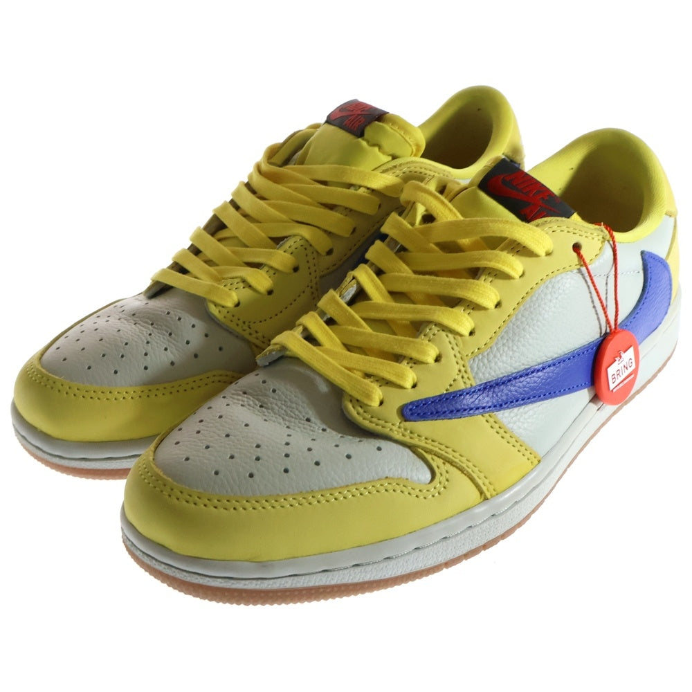 NIKE(ナイキ) ×TRAVIS SCOTT WMNS AIR JORDAN 1 RETRO LOW OG Canary ウィメンズ エアジョーダン1 カナリー ローカットスニーカー US9.5 26.5cm DZ4137-700