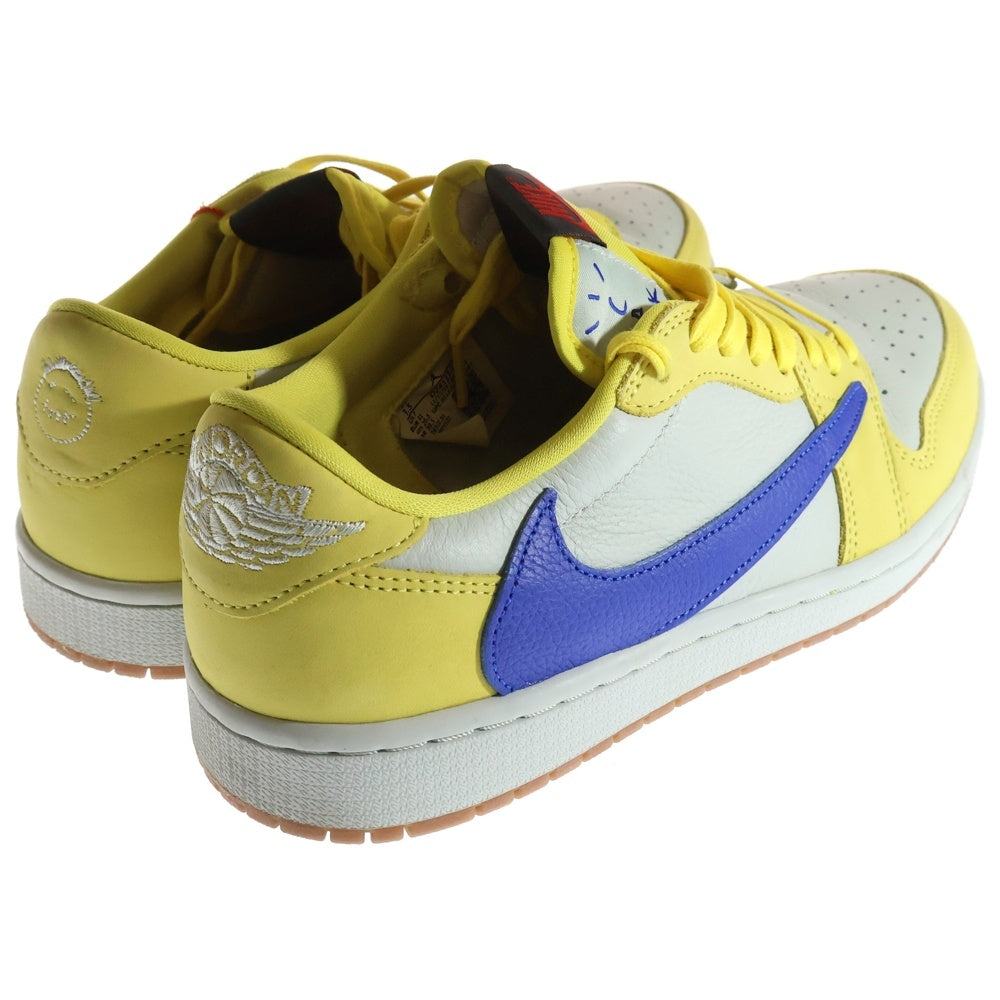 NIKE(ナイキ) ×TRAVIS SCOTT WMNS AIR JORDAN 1 RETRO LOW OG Canary ウィメンズ エアジョーダン1 カナリー ローカットスニーカー US9.5 26.5cm DZ4137-700
