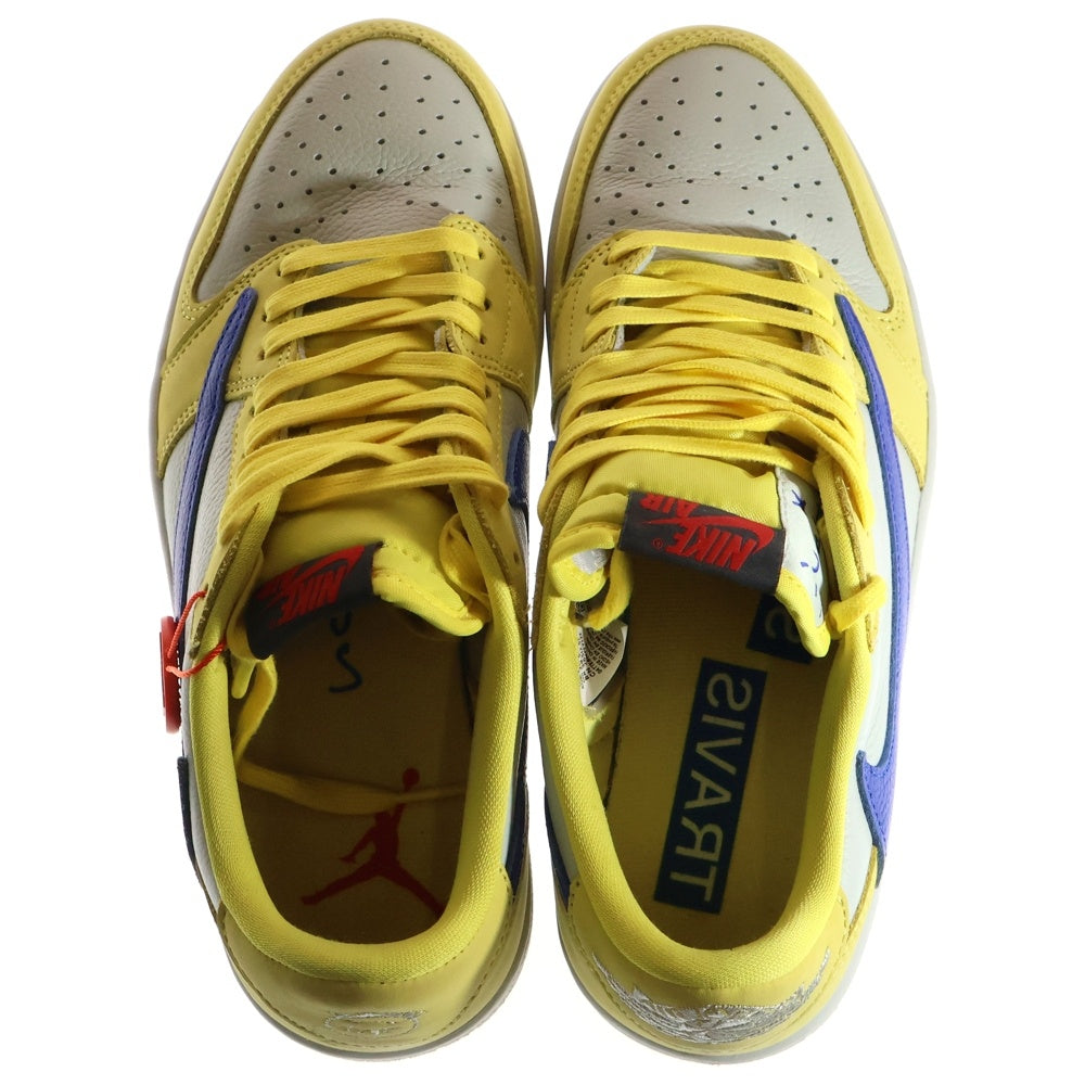NIKE(ナイキ) ×TRAVIS SCOTT WMNS AIR JORDAN 1 RETRO LOW OG Canary ウィメンズ エアジョーダン1 カナリー ローカットスニーカー US9.5 26.5cm DZ4137-700