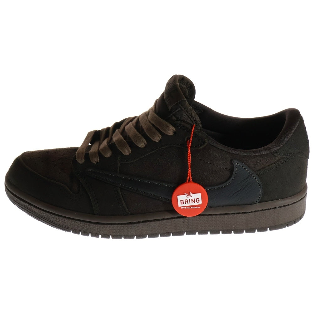 NIKE(ナイキ) ×TRAVIS SCOTT AIR JORDAN1 LOW OG SP VELVET BROWN DARK MOCHA トラヴィススコット エアジョーダン1 ローカットスニーカー DM7866-202 US8.5/26.5cm