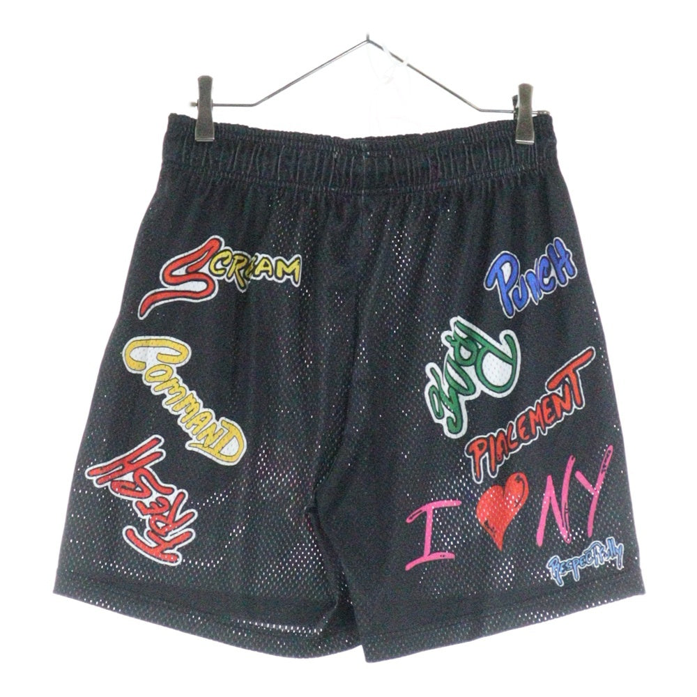 ERIC EMANUEL(エリック エマニュエル) ×MATTY BOY マッティボーイ メッシュ総柄ショーツ ハーフパンツ ブラック