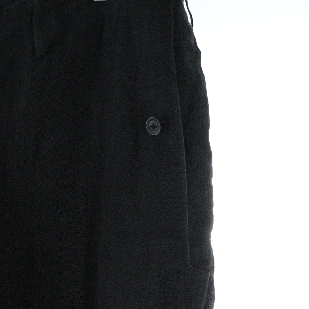 Yohji Yamamoto POUR HOMME(ヨウジヤマモト プールオム) 23SS リネンツイードパッチワークパンツ ブラック HZ-P92-334
