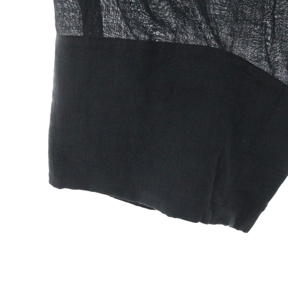 Yohji Yamamoto POUR HOMME(ヨウジヤマモト プールオム) 23SS リネンツイードパッチワークパンツ ブラック HZ-P92-334