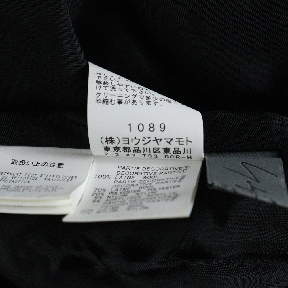 Yohji Yamamoto POUR HOMME(ヨウジヤマモト プールオム) 23SS リネンツイードパッチワークパンツ ブラック HZ-P92-334