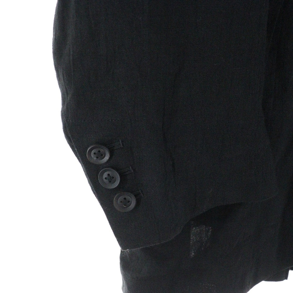 Yohji Yamamoto POUR HOMME(ヨウジヤマモト プールオム) 23SS リネンツイードパッチワークテーラードジャケット ブラック HZ-J76-334