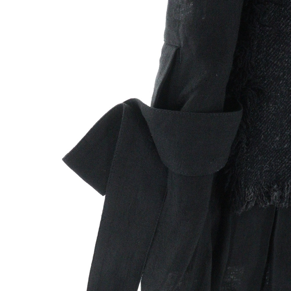Yohji Yamamoto POUR HOMME(ヨウジヤマモト プールオム) 23SS リネンツイードパッチワークテーラードジャケット ブラック HZ-J76-334