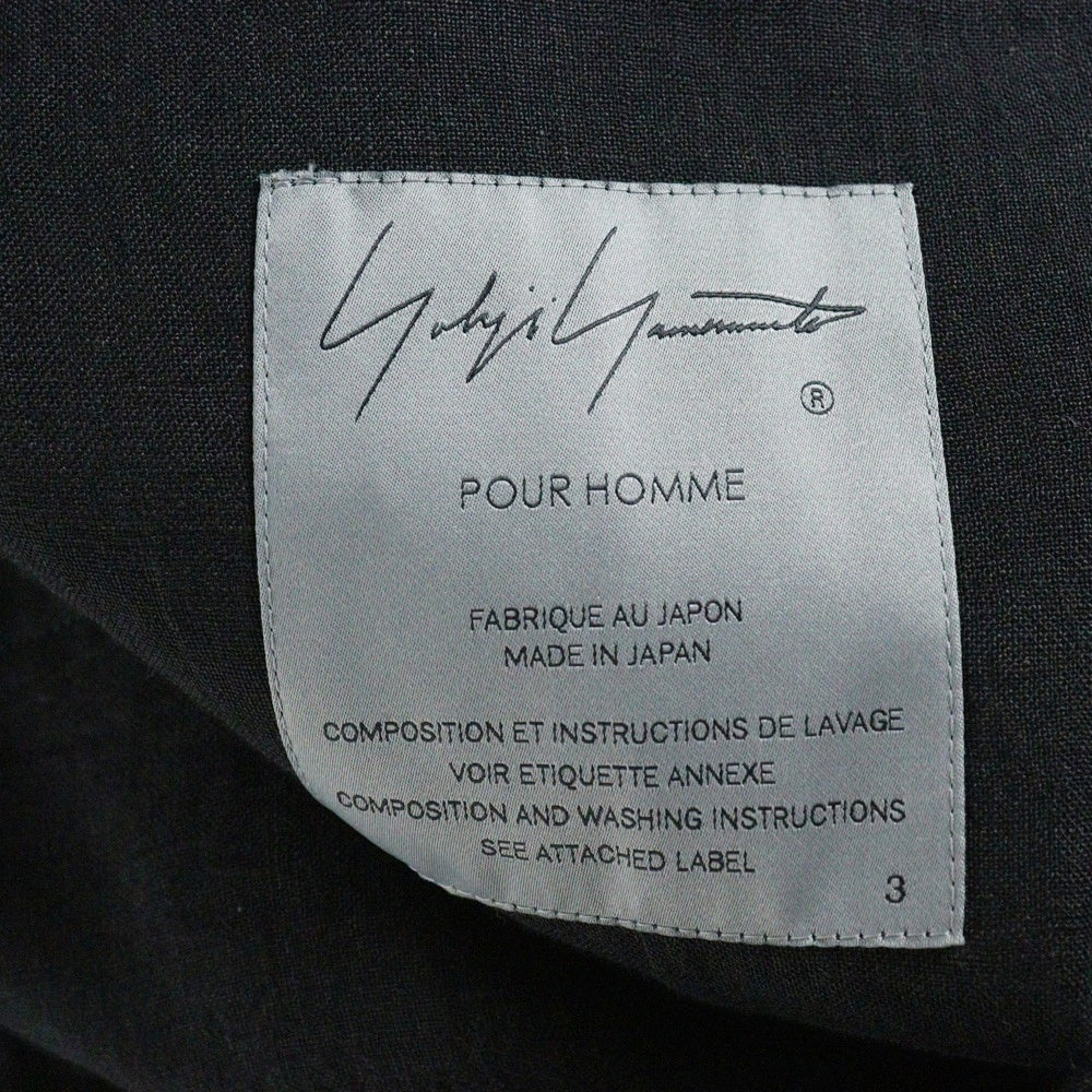 Yohji Yamamoto POUR HOMME(ヨウジヤマモト プールオム) 23SS リネンツイードパッチワークテーラードジャケット ブラック HZ-J76-334