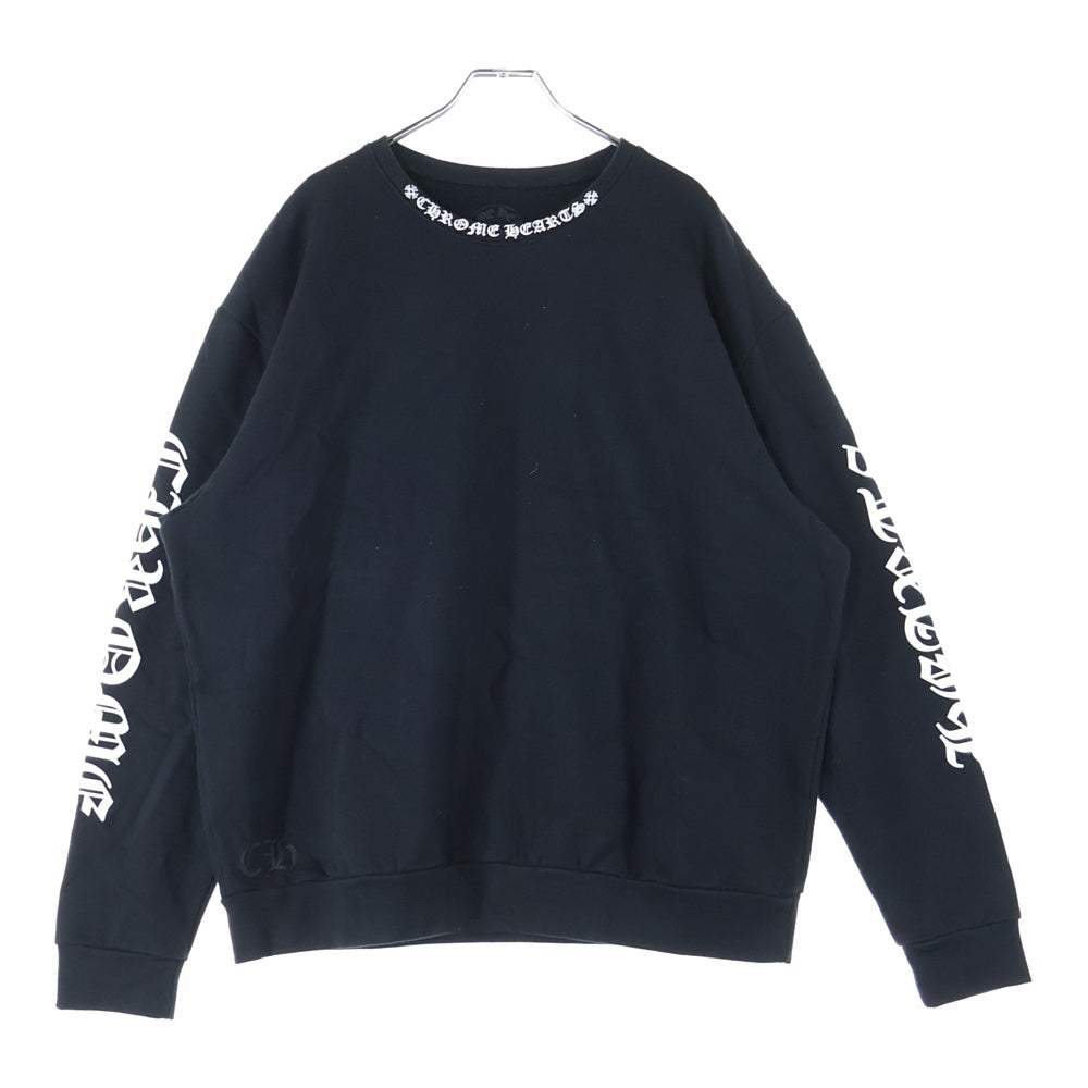 CHROME HEARTS(クロムハーツ) SWTSHRT PLVRスウェット ネックロゴプリント スウェットトレーナー ブラック
