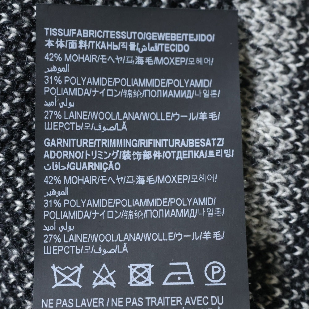 SAINT LAURENT PARIS(サンローランパリ) Interrupted Striped Mohair Blend Pullover ボーダー クルーネックモヘアニット ブラック 663411 Y75BX